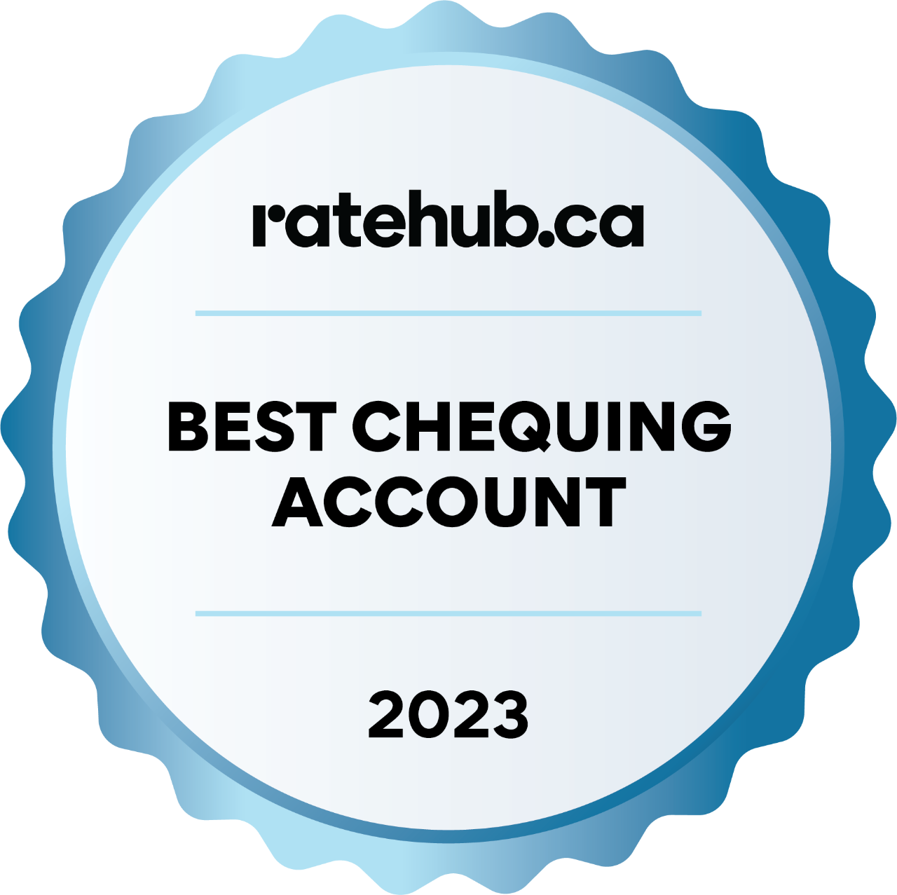 ratehub.ca Best Chequing Account 2023 logo.