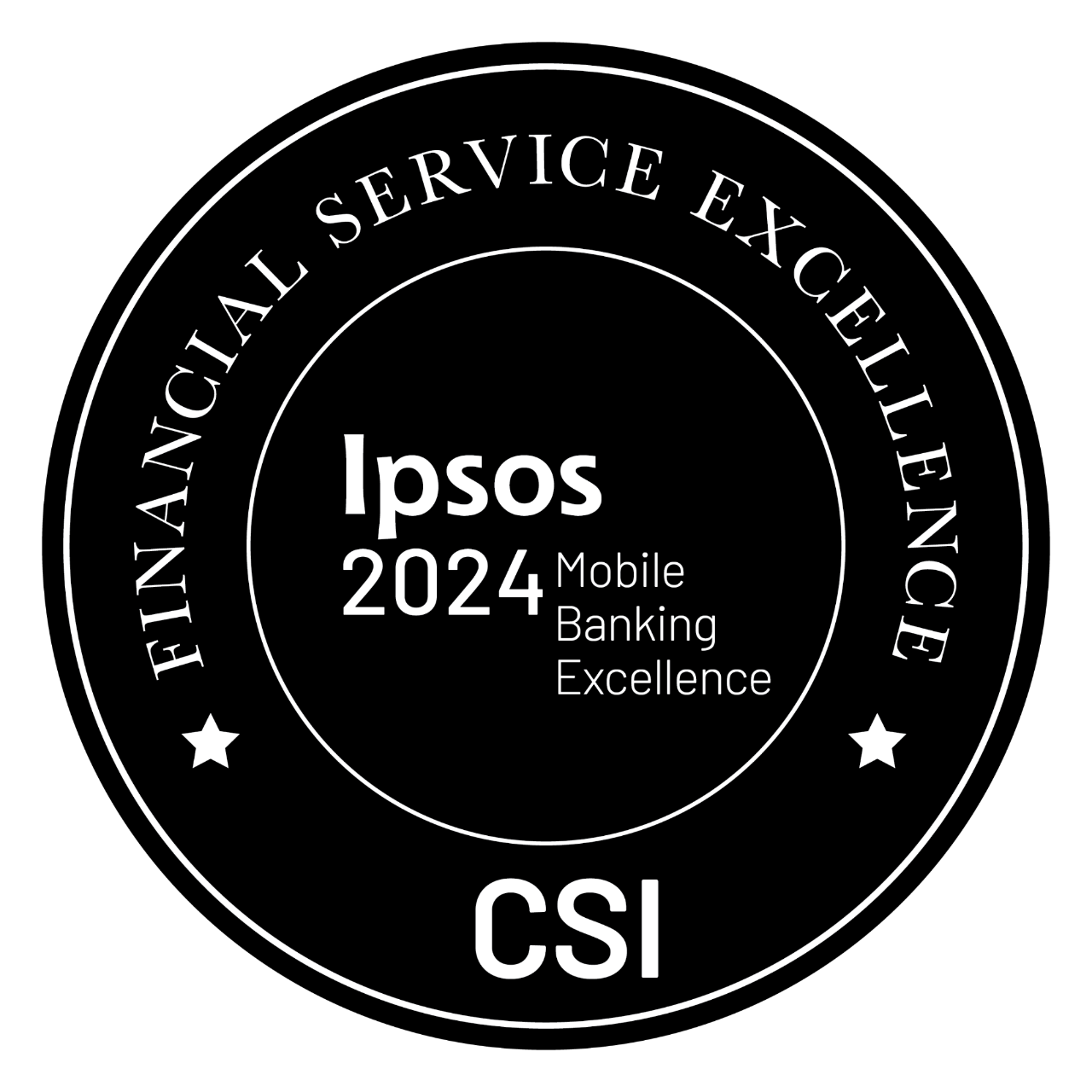 Ipsos Financial Service Excellence Awards. 2024 Mobile Banking Excellence badge.