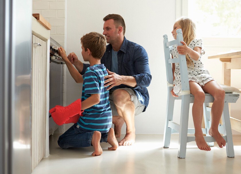 Dad with children