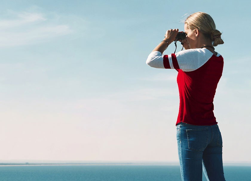 Lady with binoculars
