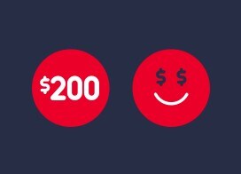 $200 and a winking face